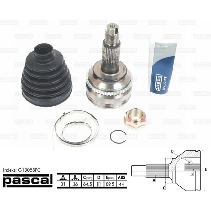 Homokineet reparatie set, aandrijfas PASCAL G13058PC