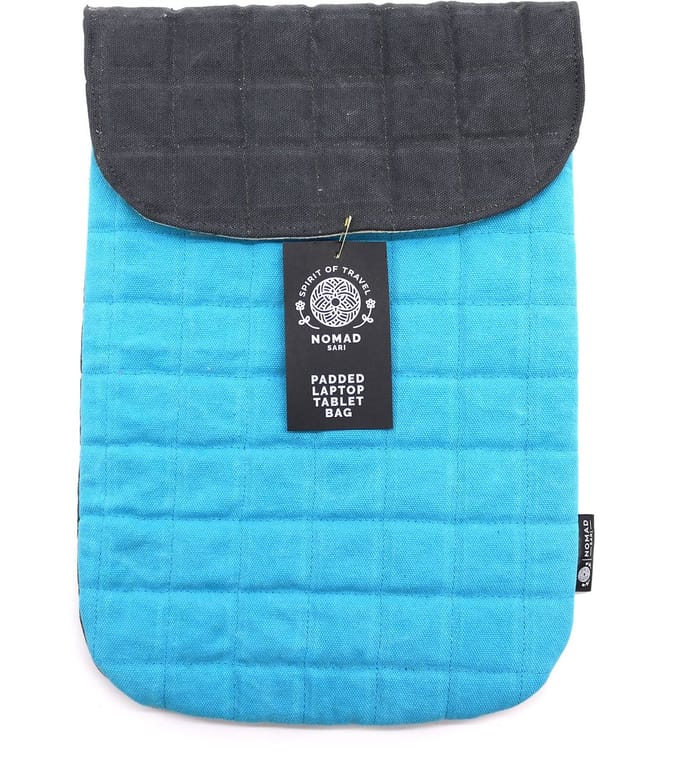 Laptop Padded Pouch - Terrific Turquoise - 14oz Stonewash
