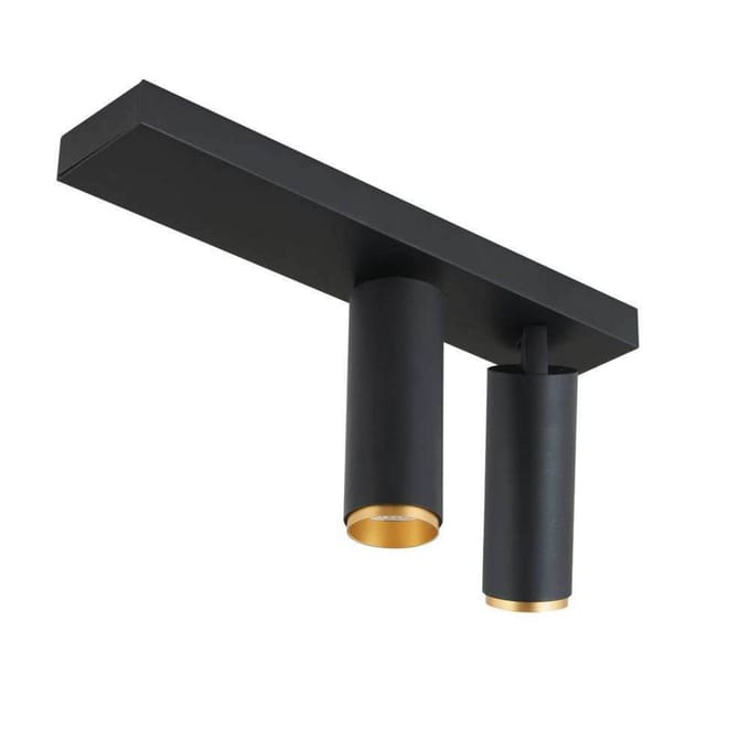 LOOM DESIGN LED plafondspot X-Beam, 2-lamps, zwart