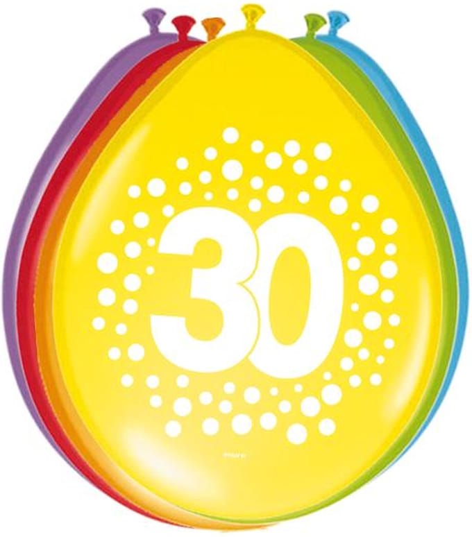 Ballonnen 12in/30cm Rainbow Dots 30 /8