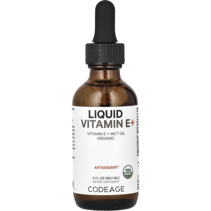 Codeage, Vloeibaar Vitamine E+, Ongezoet, 2 fl oz (59,2 ml)