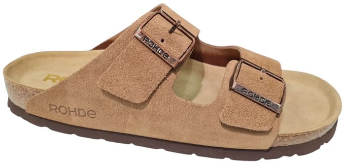 Rohde Beige Leren Heren Slippers - Beige - 41
