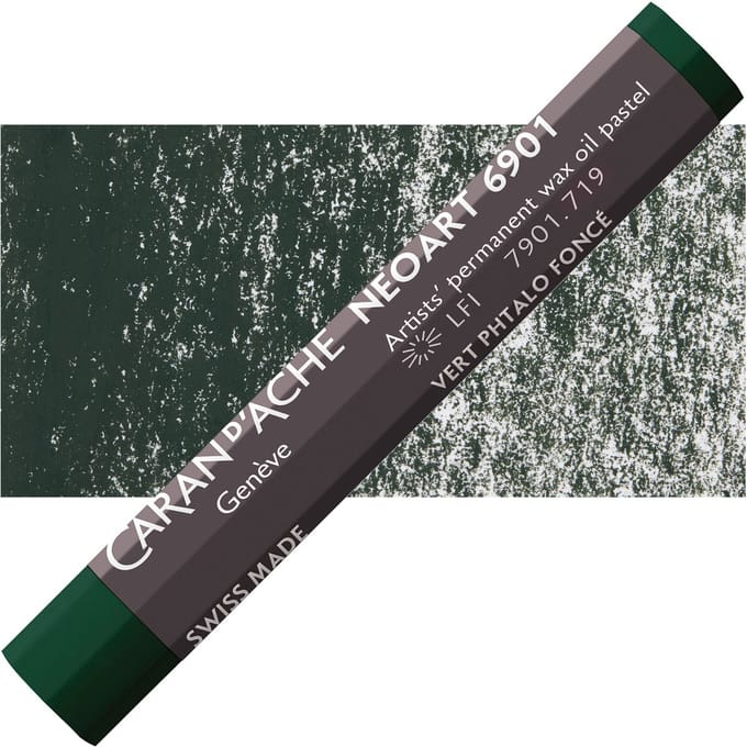 Caran d'Ache Neoart Permanent Wax Oliepastel - Dark Phthalocyanine Green (719)