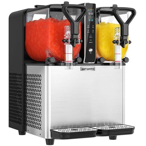 GGM Gastro Slush-Maschine - 2x 3 Liter - 400 Watt - Digital - Schwarz/Silber