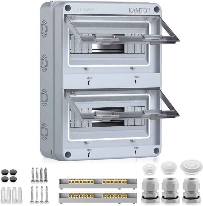 Waterdichte Zekeringkast voor Buiten, 24 Modules, IP65