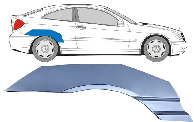 Reparatiepaneel achterspatbord voor Mercedes CL-Class 203 2000-2008 / Rechts
