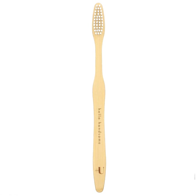 Plus Ultra, brosse à dents en bambou, hello handsome, adulte, souple, 1 brosse à dents white
