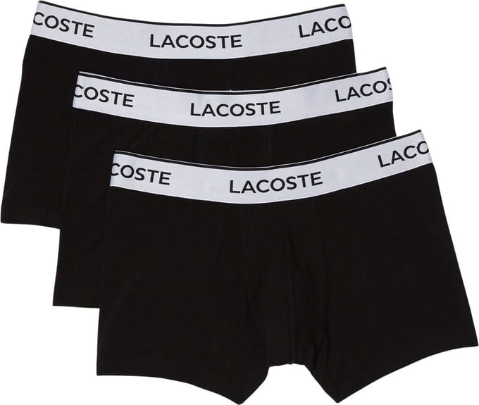 Lacoste Boxershort Heren Met Contrasterende Tailleband 3-pack Zwart - Maat S