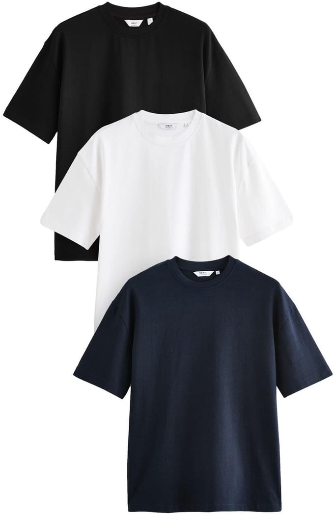 Next - Heren - T-shirt met relaxte pasvorm - Wit