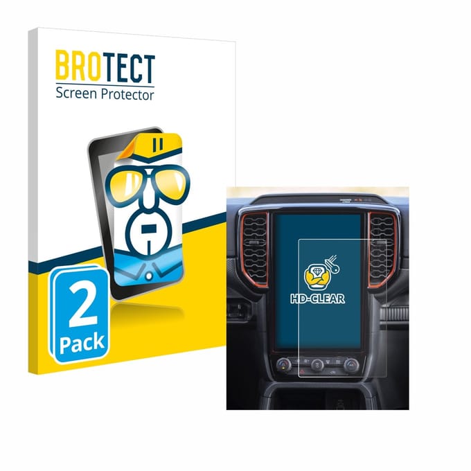 BROTECT - Screenprotector voor Ford Ranger XLT 10.1" 2024 - Folie Beschermfolie transparant 2 Stuks