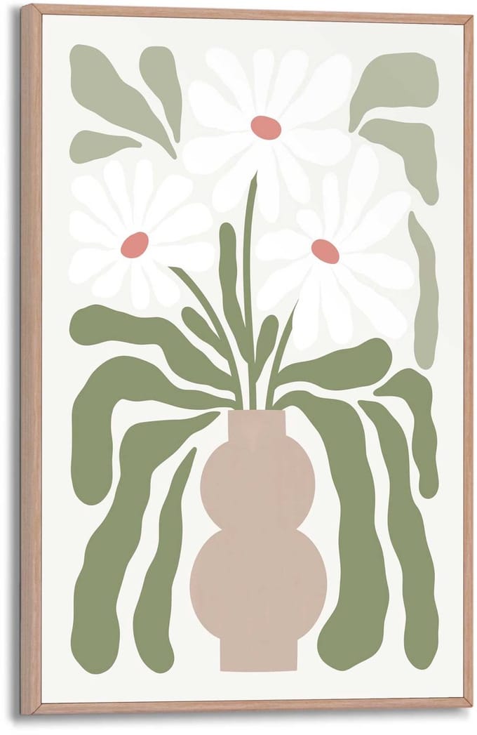 Schilderij Abstract Flowers - 30 x 20 - Hout - REINDERS