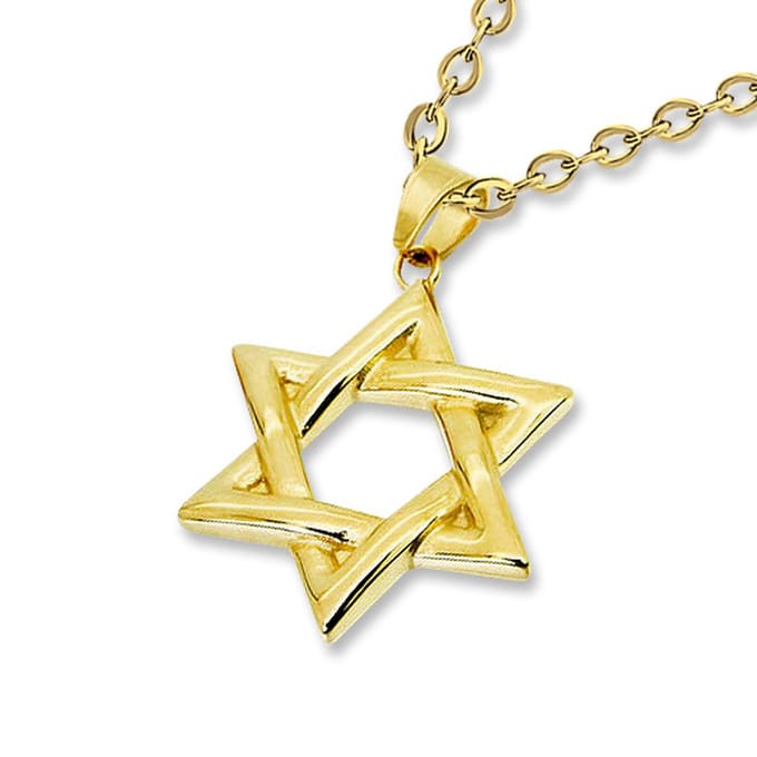 Amanto Ketting Ancel G - 316L Staal - Davidster - 42x32mm - 60cm