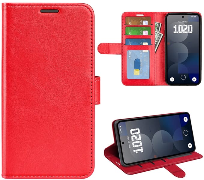 MobyDefend Hoesje - Geschikt voor Nothing Phone (3a) Pro - Wallet Book Case (Sluiting Achterkant) - Rood