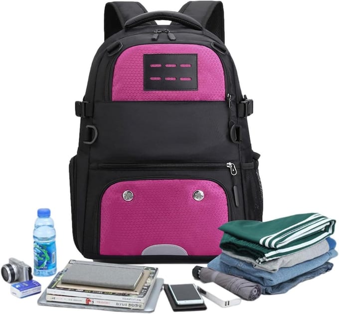Sporttas - Duffel Bag - Sportuitrusting Opslag - Met Schoen Compartiment - 49x30x20cm - Roze