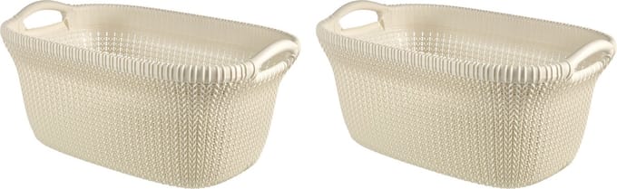 Curver Knit Wasmand - 40L - set van 2 - Oasis white