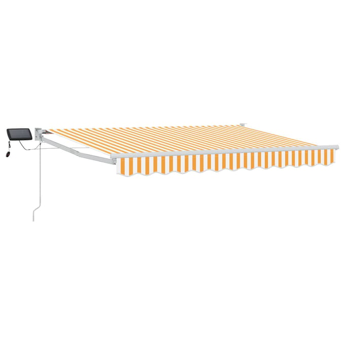 vidaXL - Handbediende - luifel - met - LED's - Geel - en - Wit - 3,5 - x - 2 - m