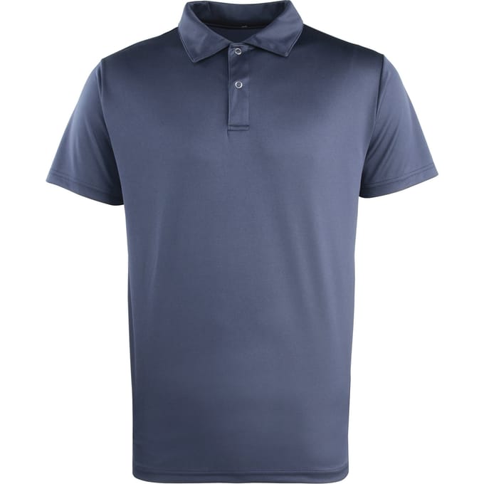 Premier Unisex Coolchecker Studded Plain Polo Shirt (Marine)
