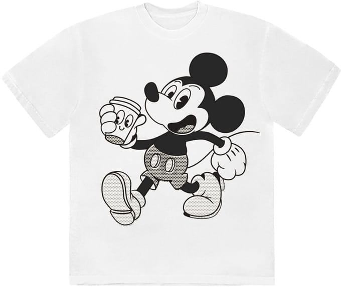 Disney - Mickey & Coffee Heren T-shirt - S - Wit