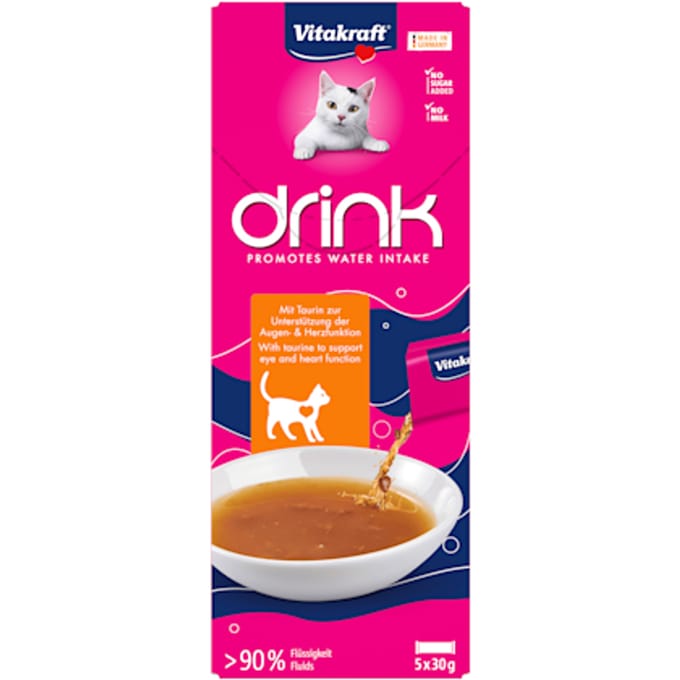 Voordeelpakket: 45x30g Vitakraft kattendrank met kip en taurine kattensnacks