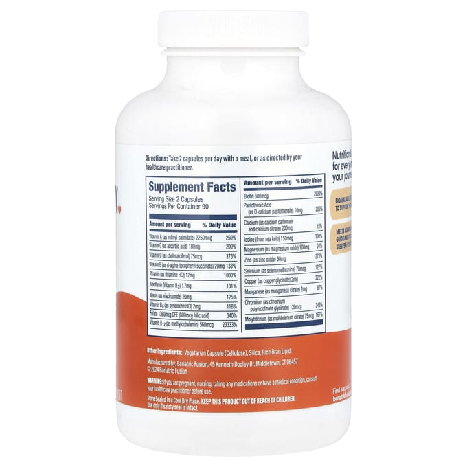 Bariatrische Fusion, IJzerarm Multivitamine, 180 Capsules