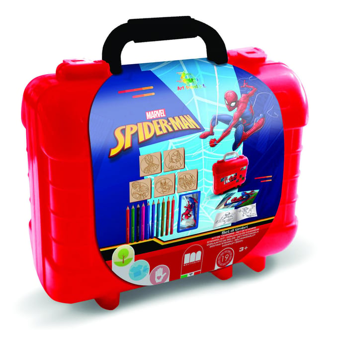 Multiprint Spiderman - koffer - 5 stempels + 10 potloden