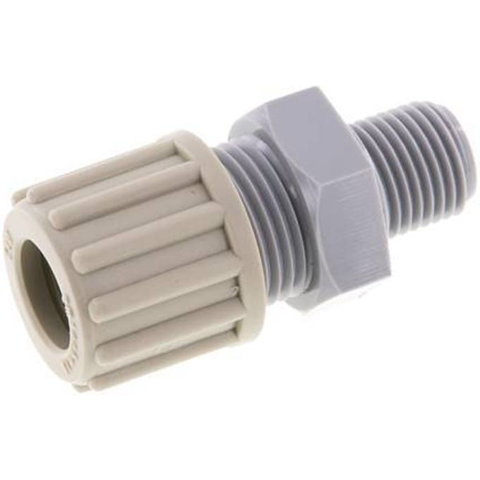 12x10mm & G1/4'' PA Rechte Knelfitting Buitendraad 10bar