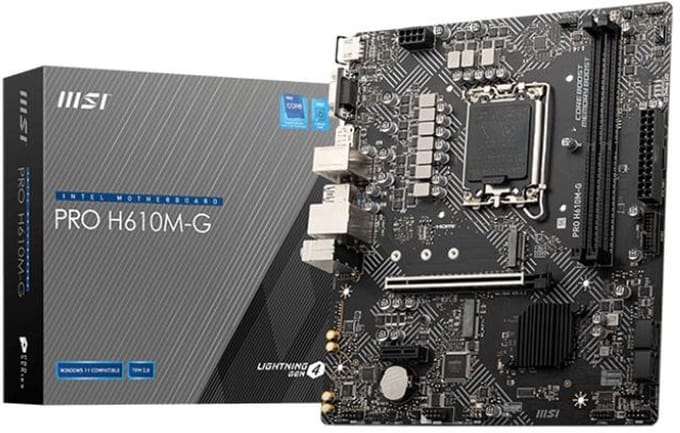 MSI PRO H610M-G - motherboard - micro ATX - LGA1700 Socket - H610 Moederbord - Intel H610 - Intel LGA1700 - DDR5 RAM - Micro-ATX