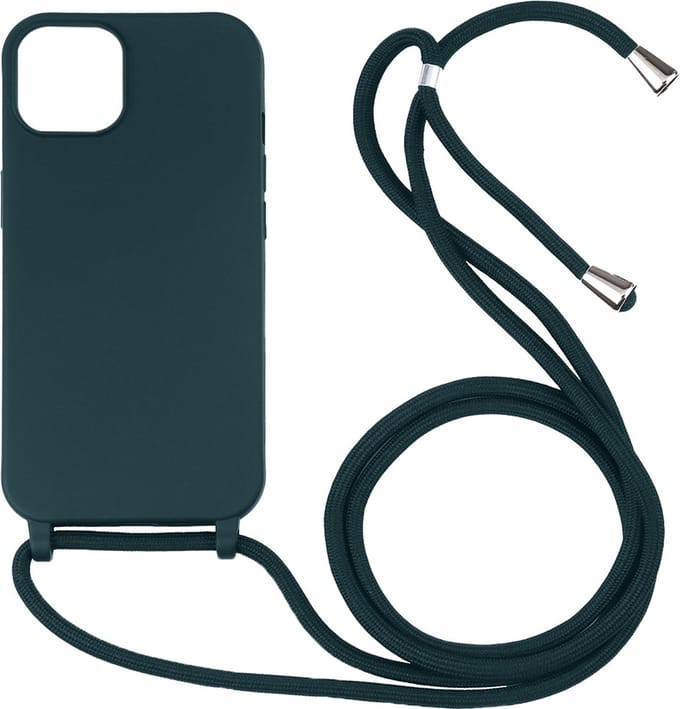 Hoesje geschikt voor iPhone 16 Plus - Backcover - Koord - Softcase - Flexibel - TPU - Groen
