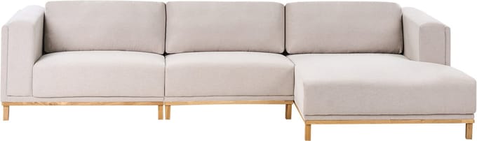 VENG - Hoekbank 5-zits - Lichtbeige - Linkszijdig - Polyester