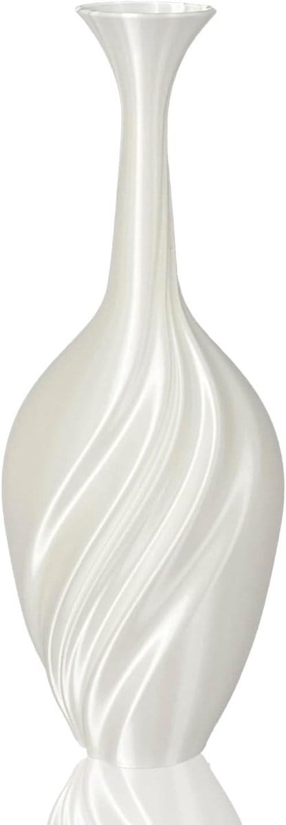Famanu – Vaas - modern - 3D print - wit - pampas - gedroogde bloemen - woonkamer - bureau