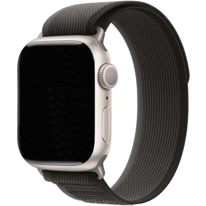 2+2 | Apple Watch Bandje Trail - Nylon - Zwart Grijs