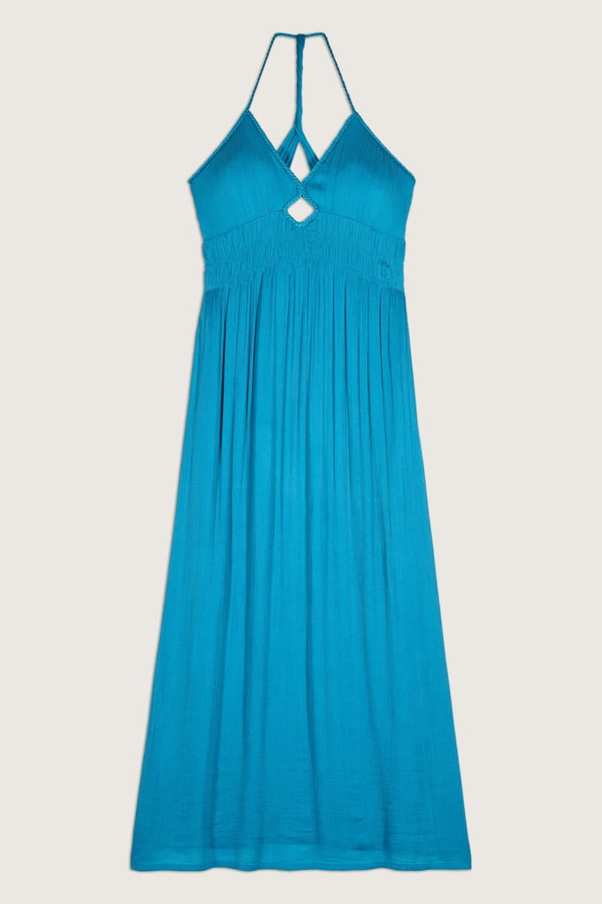 BA&SH Long Dress Turquoise Maat: M | Maxi Jurken Outlet | Dames