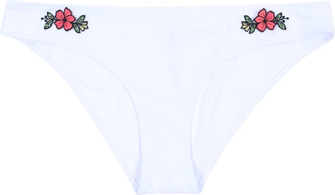 Witte zwemslip met bloemen