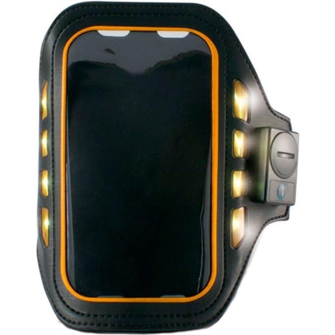 KSIX Sportarmband met LED 4" Zwart Neopreen