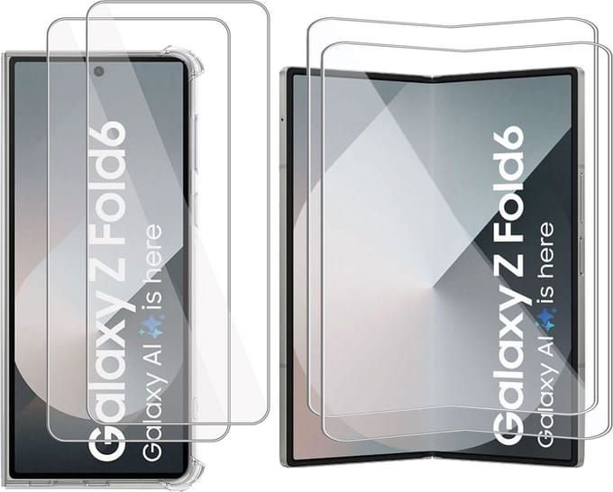 Hoesje + 2x Screenprotector geschikt voor Samsung Galaxy Z Fold 6 – Folie- Case Transparant