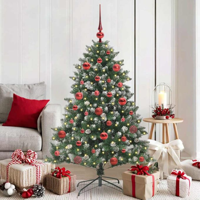 vidaXL - Kunstkerstboom - Groen - 150 - cm - PVC - en - Plastic - en - Staal