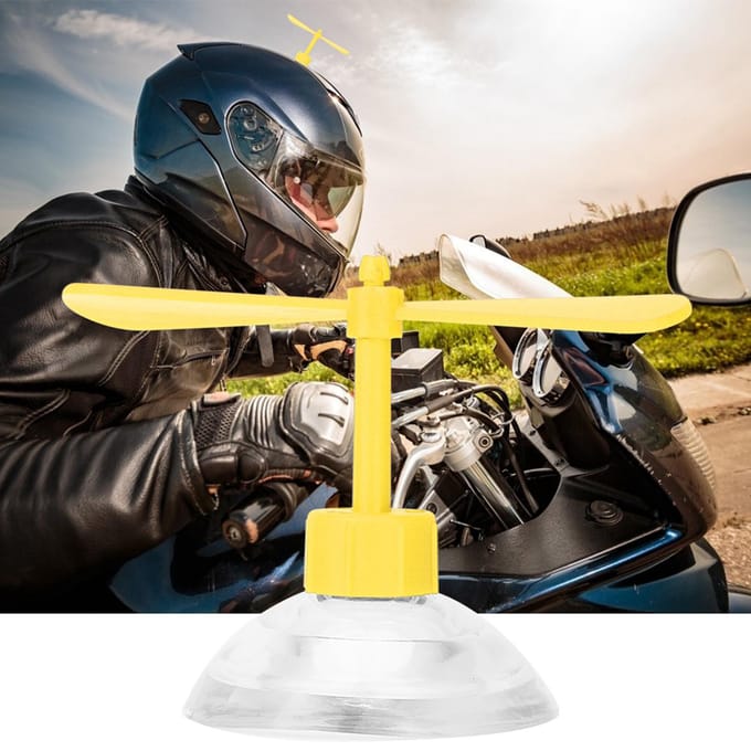 Decoratieve Helm Zuignap Rubber en Plastic Motorhelm Propeller(Geel) geel