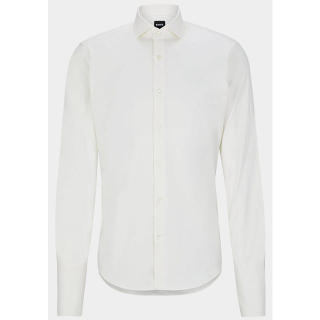 BOSS Joe regular fit smoking overhemd - twill - wit - Strijkvriendelijk - Boordmaat: 44