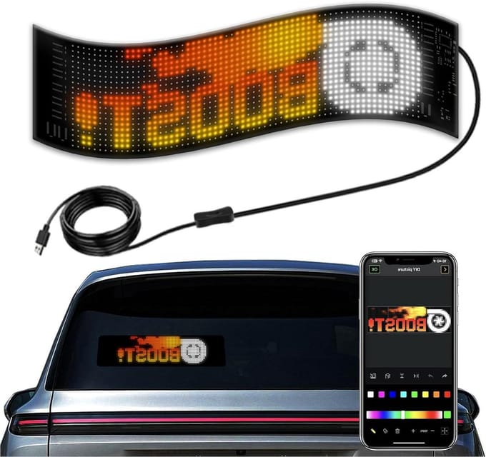 Cosensi - LED-autobord met 16x32 Pixel Flexibel LED-matrixpaneel - Programmeerbaar en APP-bediening