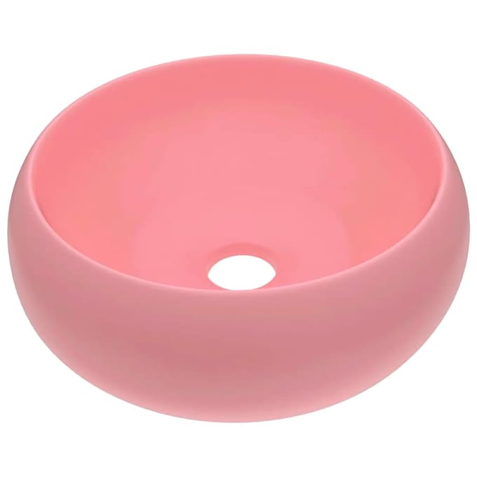 vidaXL - Wastafel - rond - 40x15 - cm - keramiek - matroze
