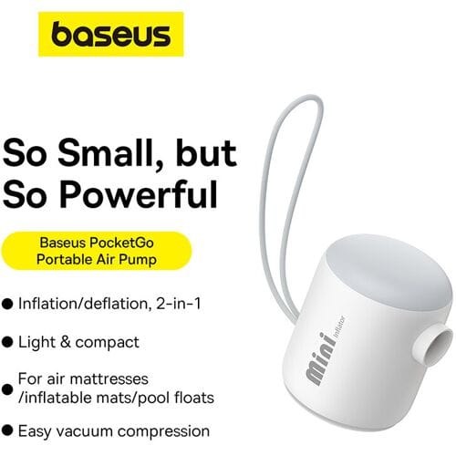 Baseus PocketGo draagbare luchtcompressor Stellar White