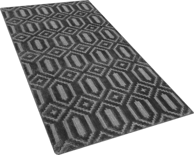ADATEPE - Laagpolig vloerkleed - Donkergrijs - 80 x 150 cm - Viscose