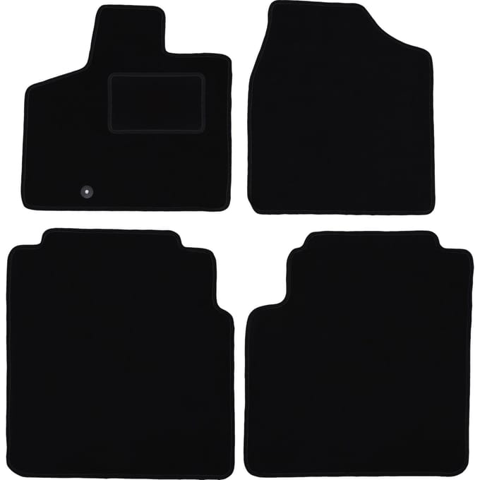 Zwarte velours vloermatten voor: Chrysler Grand Voyager V minivan (2008-2016)