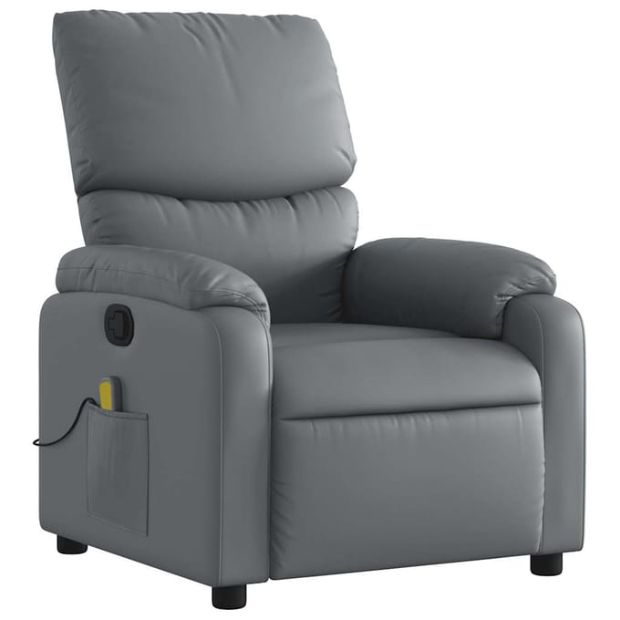 vidaXL - Massagestoel - van - grijs - kunstleer