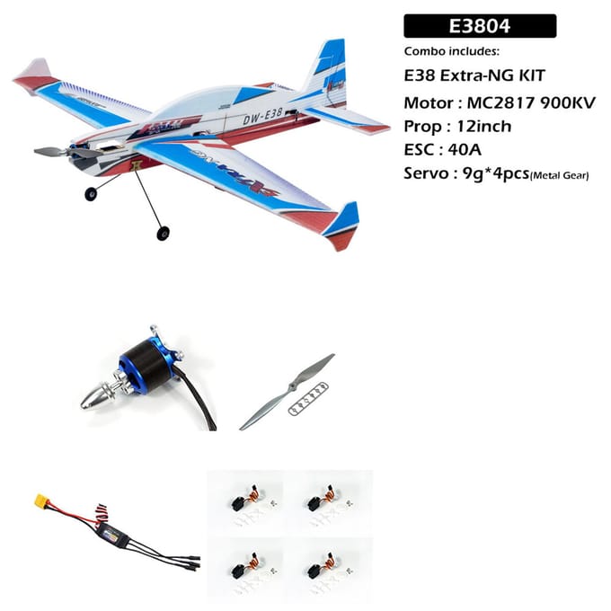 Dancing Wings Hobby E38 Extra-NG 1200mm Spanwijdte EPP Schuim 3D Sport Afstandsbediening Vliegtuig KIT/ KIT Type 1 blauw