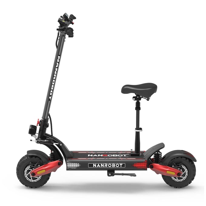 Trottinette Électrique Tout-Terrain NANROBOT LS7+ avec Batterie 72V 35AH, Freins Hydrauliques Doubles rouge