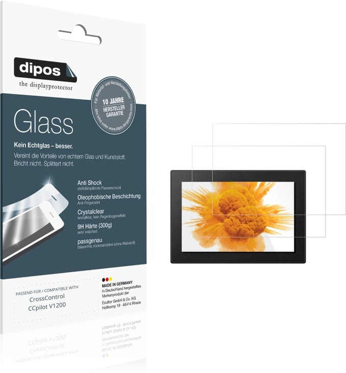 dipos – 2x Pantserfolie geschikt voor CrossControl CCpilot V1200 | 9H Screenprotector