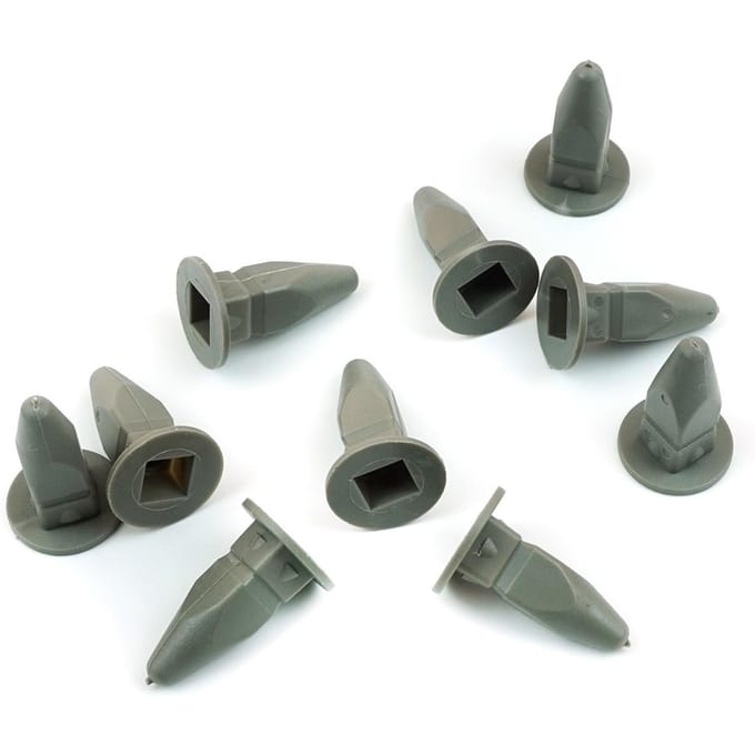 BCF263 Lot de 10 clips de plaque, gris, contre-écrou pour VW : 357868143
