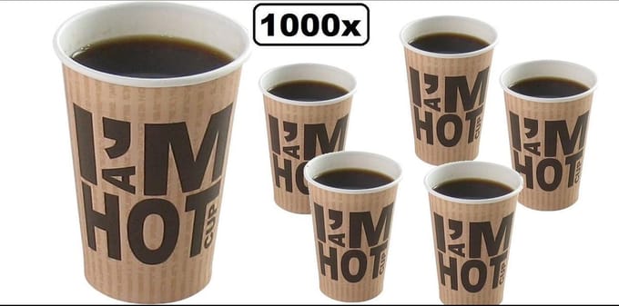 1000x Koffiebeker I am Hot 180cc