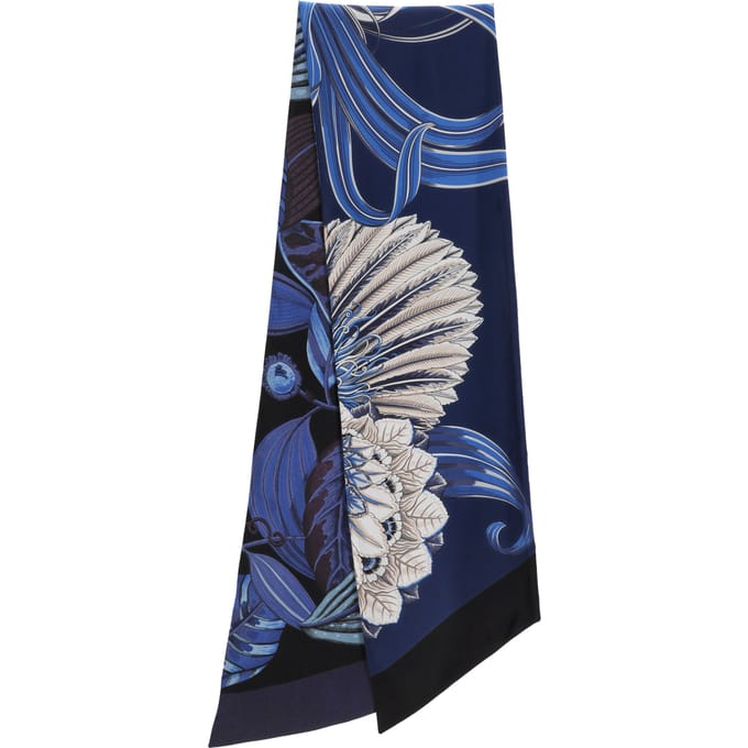 Ferragamo Gedrukt Mini Bandeau in Blauw Zijde